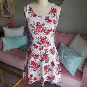 Rose Print Skater Dress